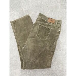 Lauren Ralph Lauren Corduroy Pants Olive Green Straight Leg Women 16 Stretch